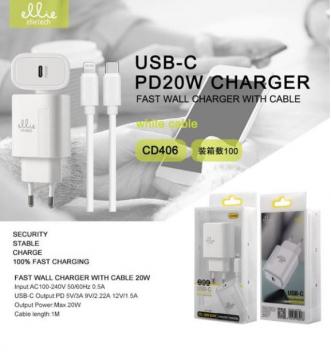 ELLIE CD406 PD20W+CAVO FAST CHARGING